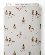 Tissu - Canards foulard sur fond gris