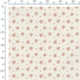 Tissu - Fleurs roses et feuilles marron 2