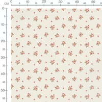 Tissu - Fleurs roses et feuilles marron 2