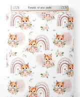 Tissu - Renards et arcs pastel