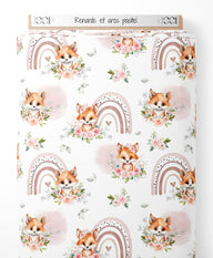 Tissu - Renards et arcs pastel