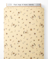 Tissu - Fleurs beige et brunes naturelles