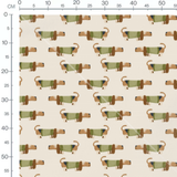 Tissu - Chiens en pull vert