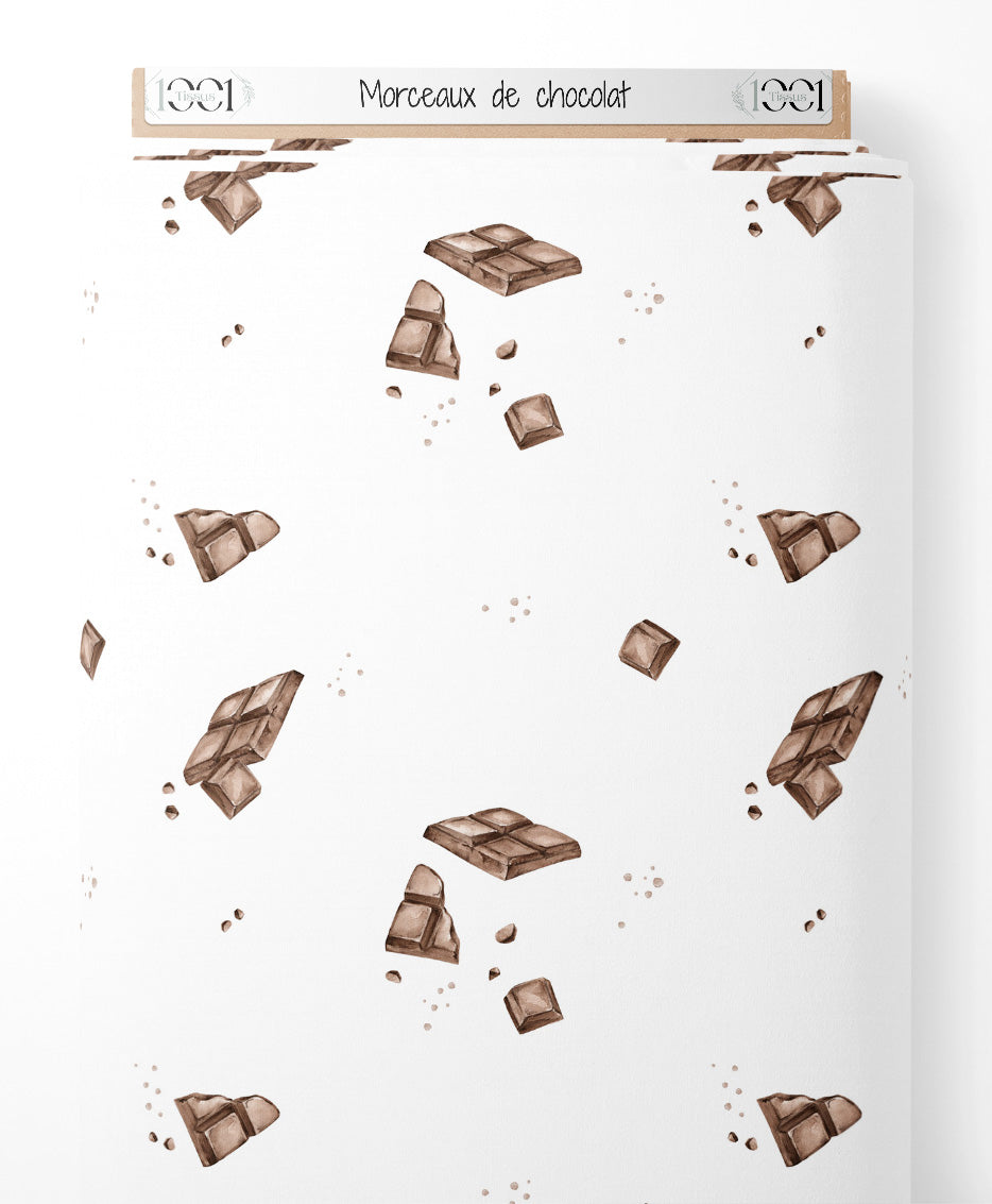 Tissu - Morceaux de chocolat