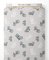 Tissu - Vélos noirs et blancs