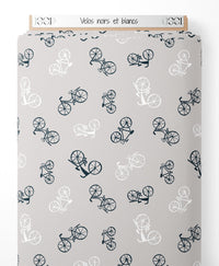 Tissu - Vélos noirs et blancs