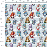 Tissu - gnomes de Noel bonnet colore