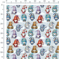 Tissu - gnomes de Noel bonnet colore
