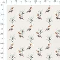 Tissu - Toucans et feuillages aquarelle