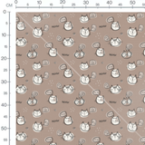 Tissu - Chats dessinés bulles pensées