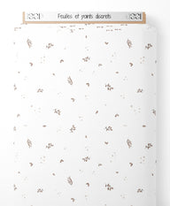 Tissu - Feuilles et points discrets