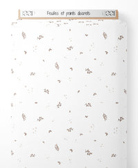 Tissu - Feuilles et points discrets