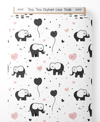 Tissu - Tissu Elephant Coeur Doodle