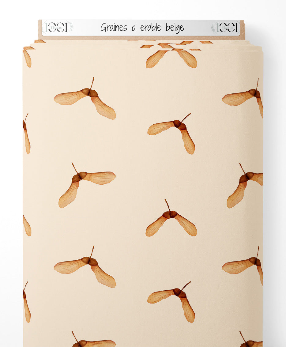 Tissu - Graines d'érable beige