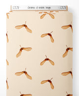Tissu - Graines d'érable beige