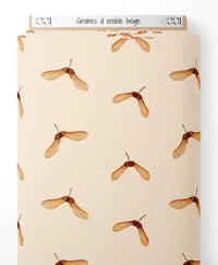 Tissu - Graines d'érable beige