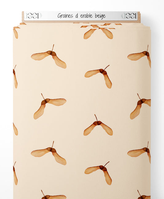 Tissu - Graines d'érable beige