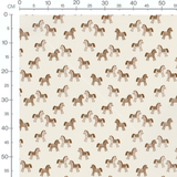 Tissu - Chevaux bruns sur beige