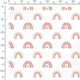Tissu - Arcs-en-ciel roses et fleurs
