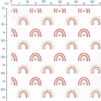 Tissu - Arcs-en-ciel roses et fleurs