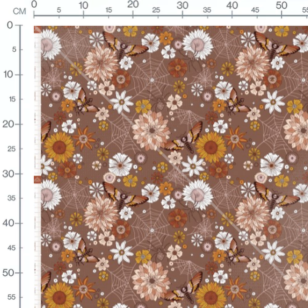 Tissu - Motif floral rétro