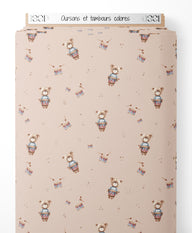 Tissu - Oursons et tambours colorés