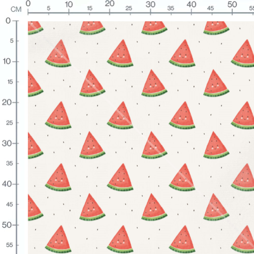 Tissu - Pastèques souriantes colorées
