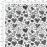 Tissu - Tissu Coeur Doodle