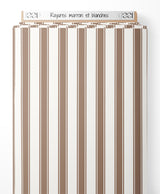 Tissu - Rayures marron et blanches