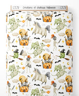 Tissu - Créatures et châteaux Halloween