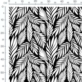 Tissu - Feuillage stylisé en noir