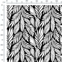 Tissu - Feuillage stylisé en noir