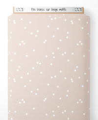 Tissu - Pois blancs sur beige motifs