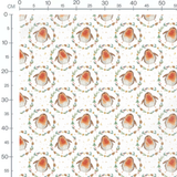 Tissu - Oiseaux et branches de pin