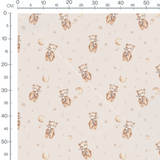 Tissu - Oursons et lapins sur beige clair