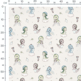 Tissu - Dinosaures et nuages pastel
