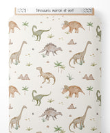 Tissu - Dinosaures marron et vert