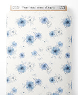 Tissu - Fleurs bleues variées et légères