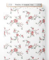 Tissu - Branches et bourgeons roses
