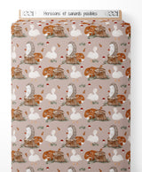 Tissu - Hérissons et canards paisibles