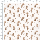 Tissu - Souris et feuilles d'automne