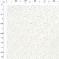 Tissu - Lettres végétales sur fond blanc