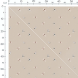 Tissu - Libellules sur fond beige