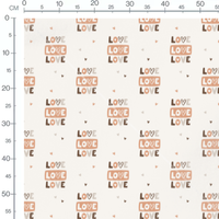 Tissu - Love marron et beige terreux