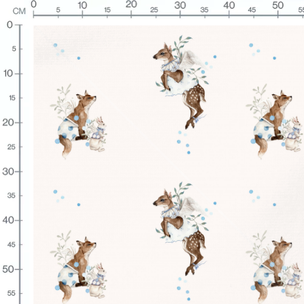 Tissu - Animaux féeriques et feuillages