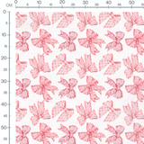 Tissu - Nœuds roses motifs variés