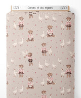 Tissu - Oursons et oies mignons