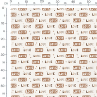 Tissu - Love marron et beige dispersé