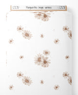 Tissu - Marguerites beige variées