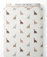 Tissu - Dinosaures pastel sur fond clair